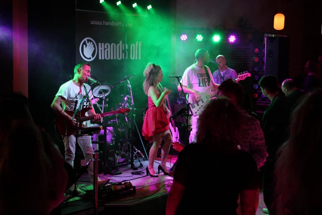 Hands Off concert crowd dancing at live event